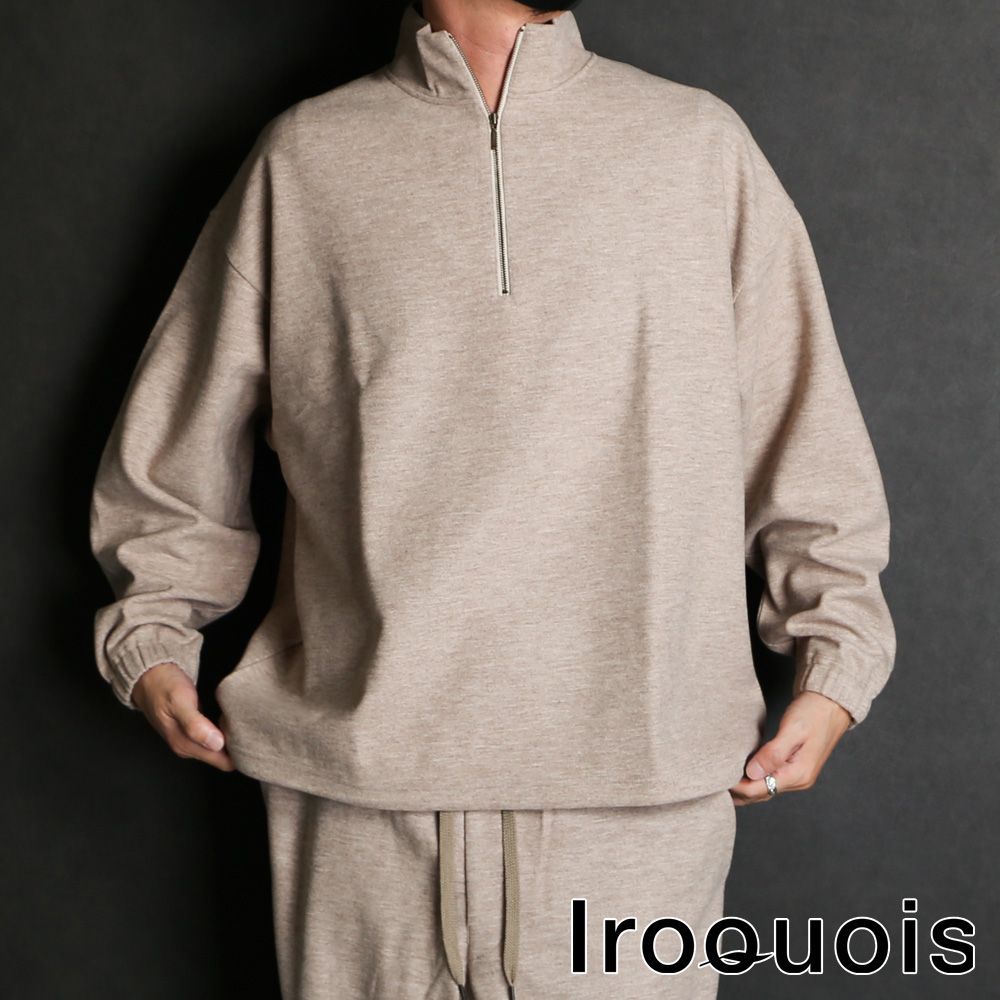 Iroquois/イロコイ】 DOUBLE FACE JERSEY HALF ZIP / ハーフジップ 