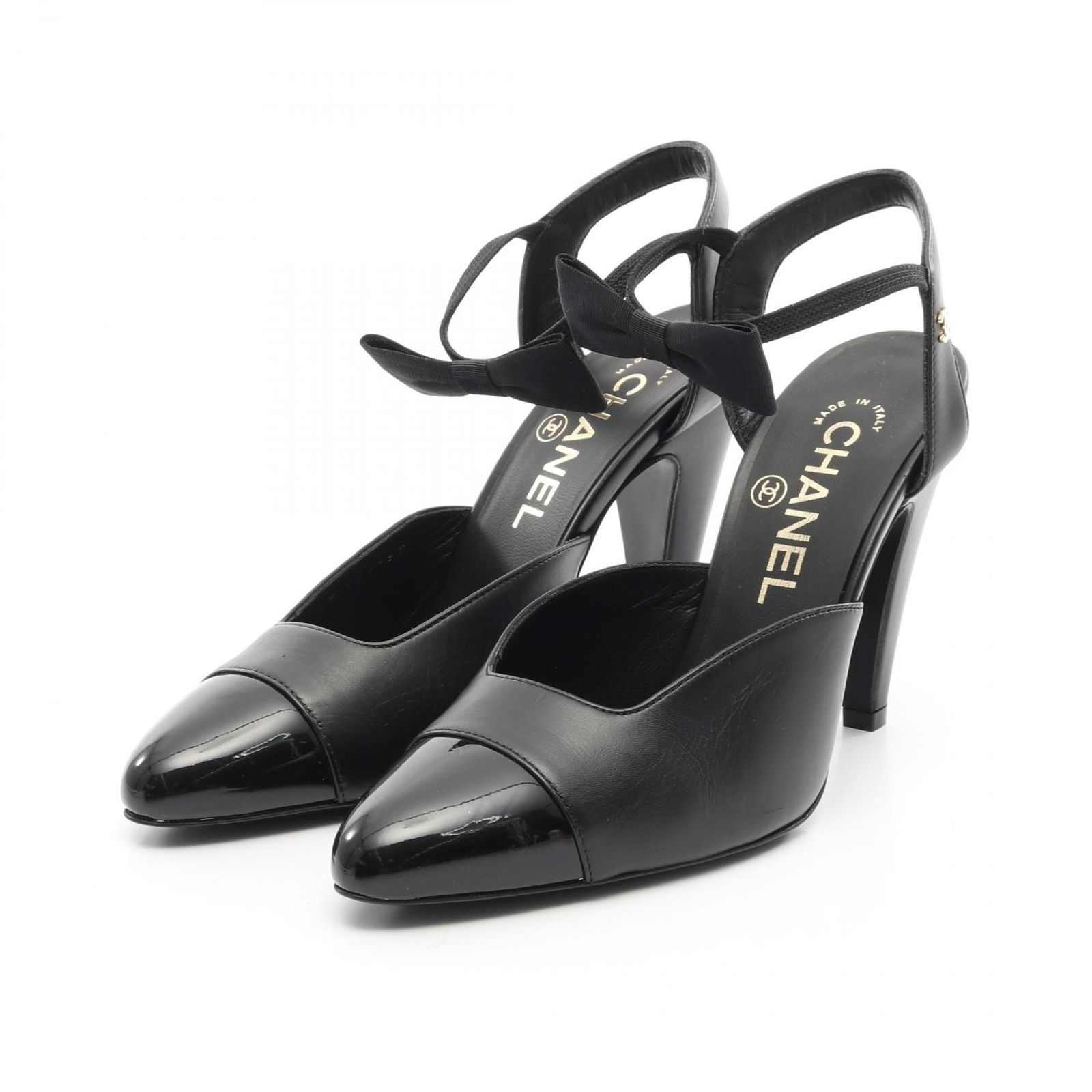 CHANEL ココマーク リボン 本革 ⁄ 22.5 CHANEL シャネル パンプス ココ