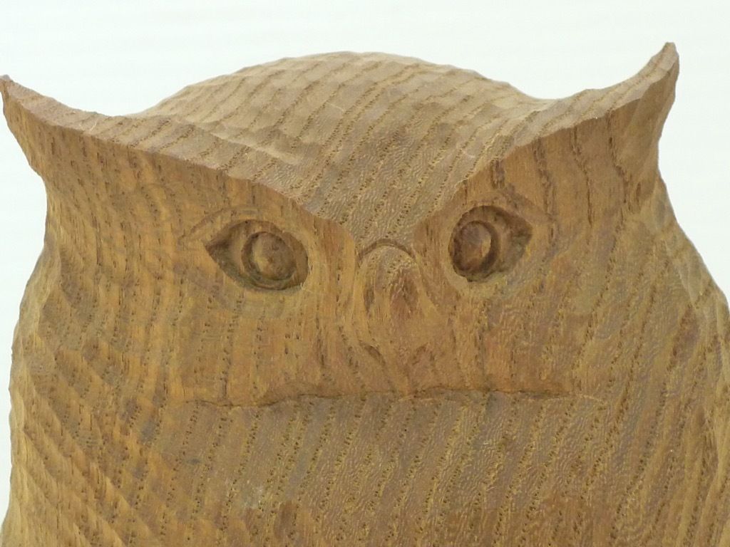 高瀬秀雄】北の使者 木彫り シマフクロウ 梟アイヌ 彫刻