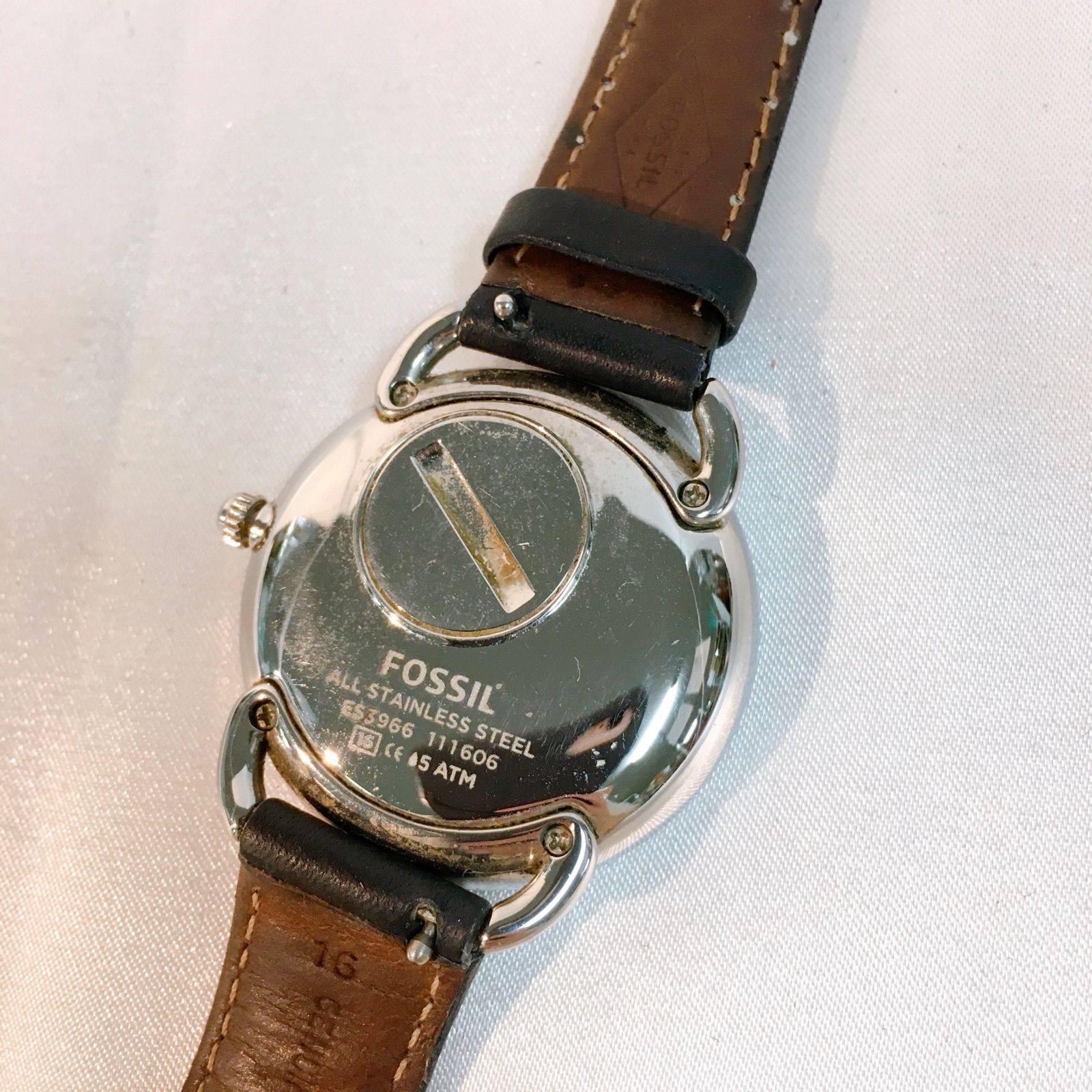 FOSSIL フォッシル 腕時計 アナログ レザー ブラック - メルカリ