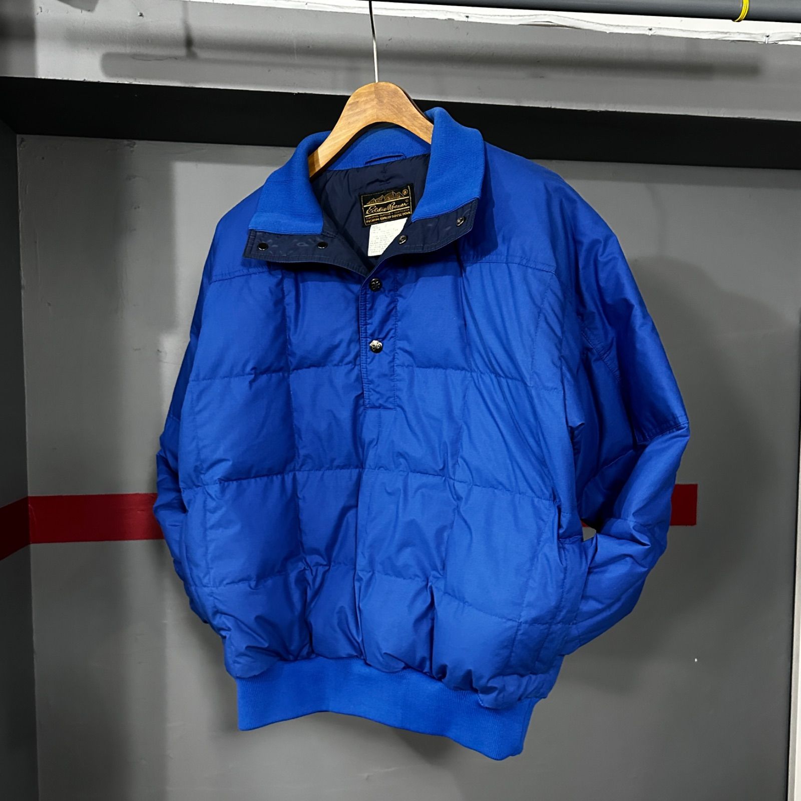 Eddie Bauer ハーフスナップ プルオーバー ダウン ジャケット M-L ...