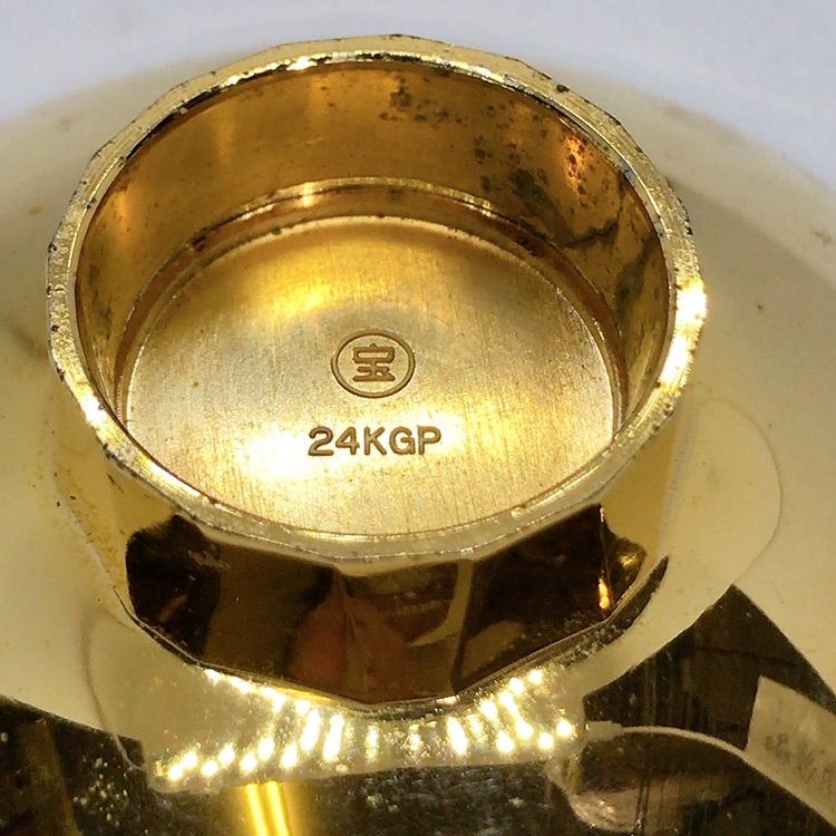 お宝品、蔵出し、十六裏菊家紋金盃(24K GP)、記念品、コレクター 金盃・菊花紋・24KGP・No.210602-06・梱包サイズ60 | リサイクル