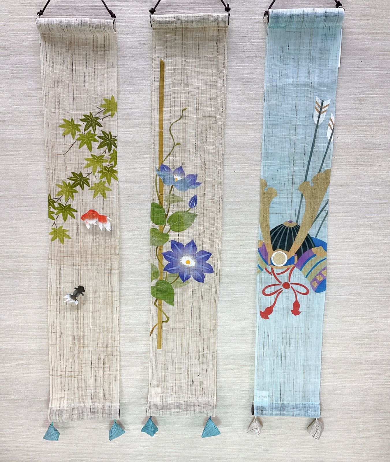 金魚 豆タペストリー 季節のタペストリー 夏インテリア飾り 新品