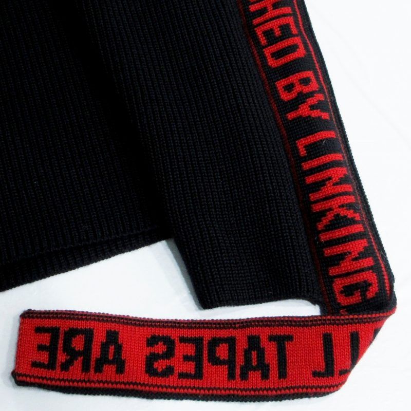ダブレット doublet 美品 17AW JACQUARD TAPE ATTACHED RIB KNITWEAR 