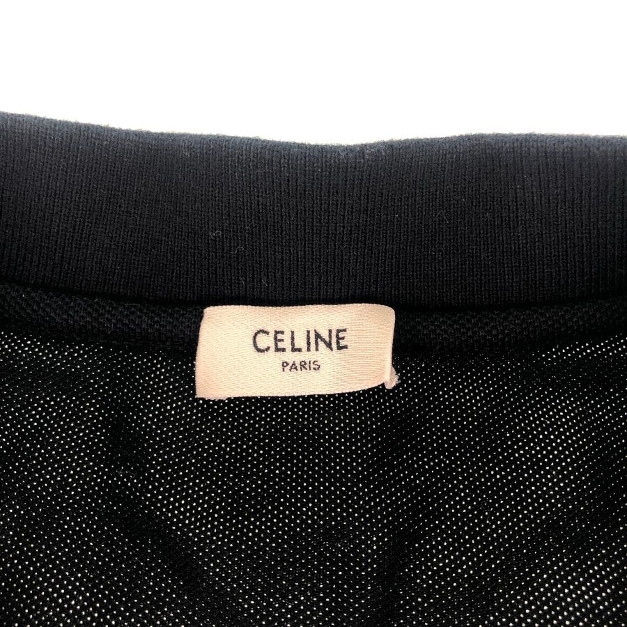 セリーヌ CELINE トリオンフ 2X136043F ブラック コットン メンズ ポロシャツ rsa【中古】