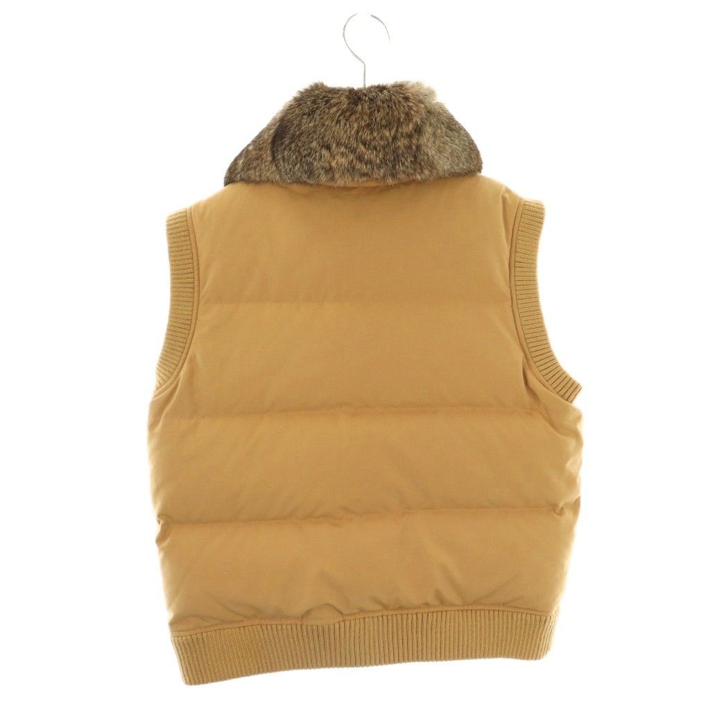 【80％以上割引】 バーバリー ロンドン BURBERRY LONDON ダウンベスト 裏地ノバチェック ラビットファー 160 ベージュ DF GY53