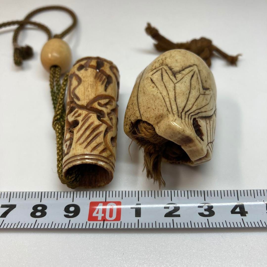 江戸期 骨製根付2点 34g 東Y6-0125ア② - メルカリ