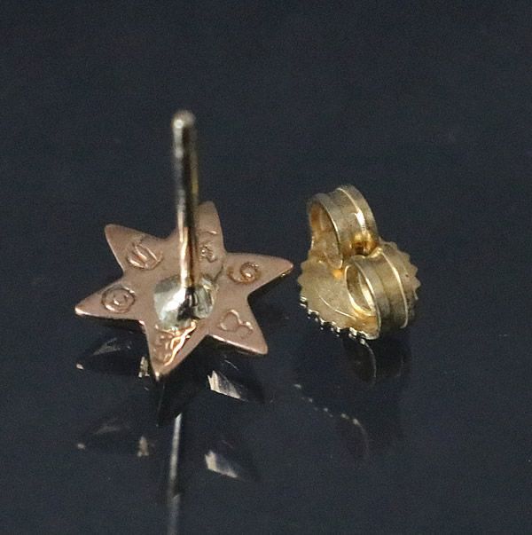 高評価アイテム 銀座店 クロムハーツ 22K 6Pスター スタッド ダイヤ ピアス イヤリング、ピアス