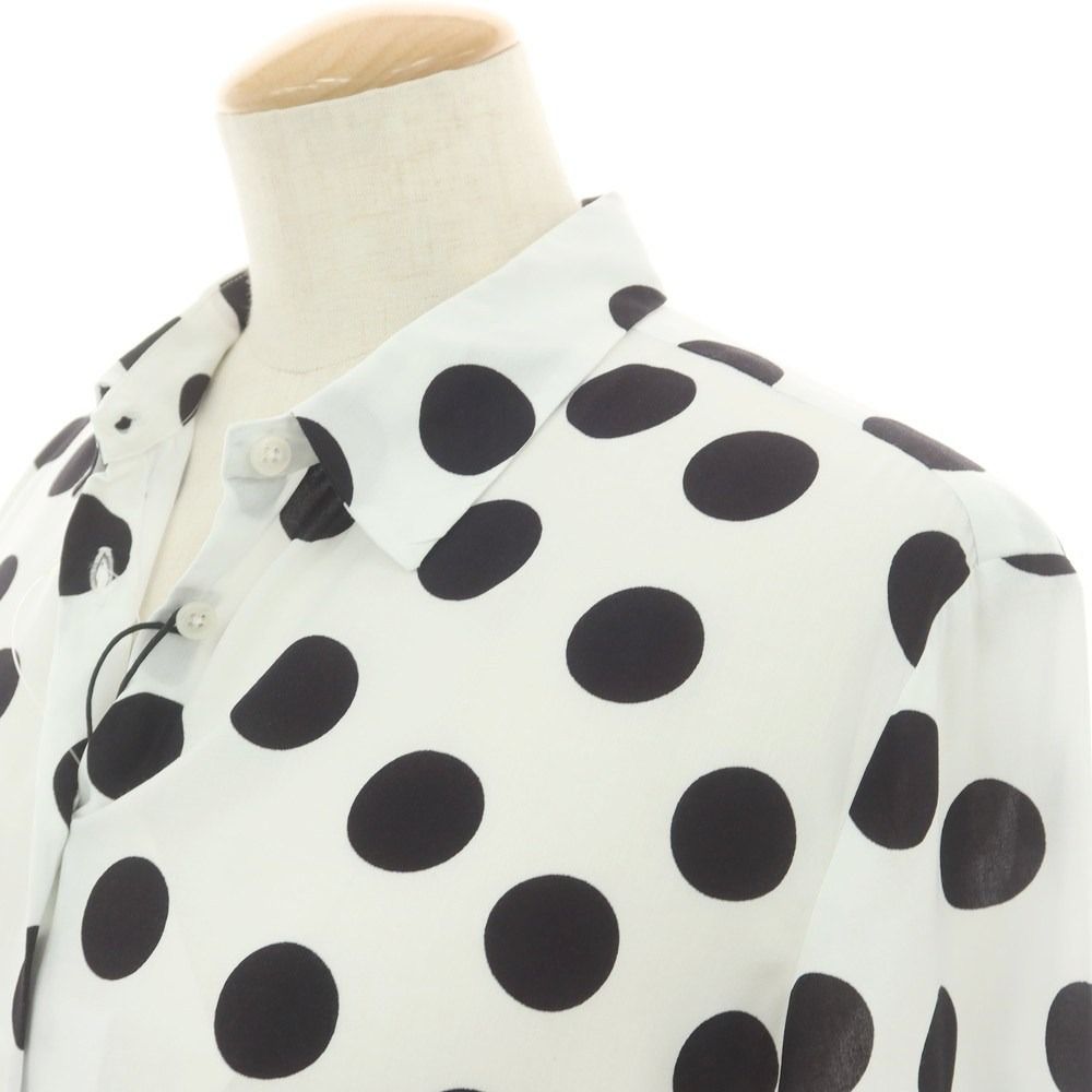 新品】バグッタ Bagutta レーヨン ドット柄 カジュアルシャツ ホワイト  