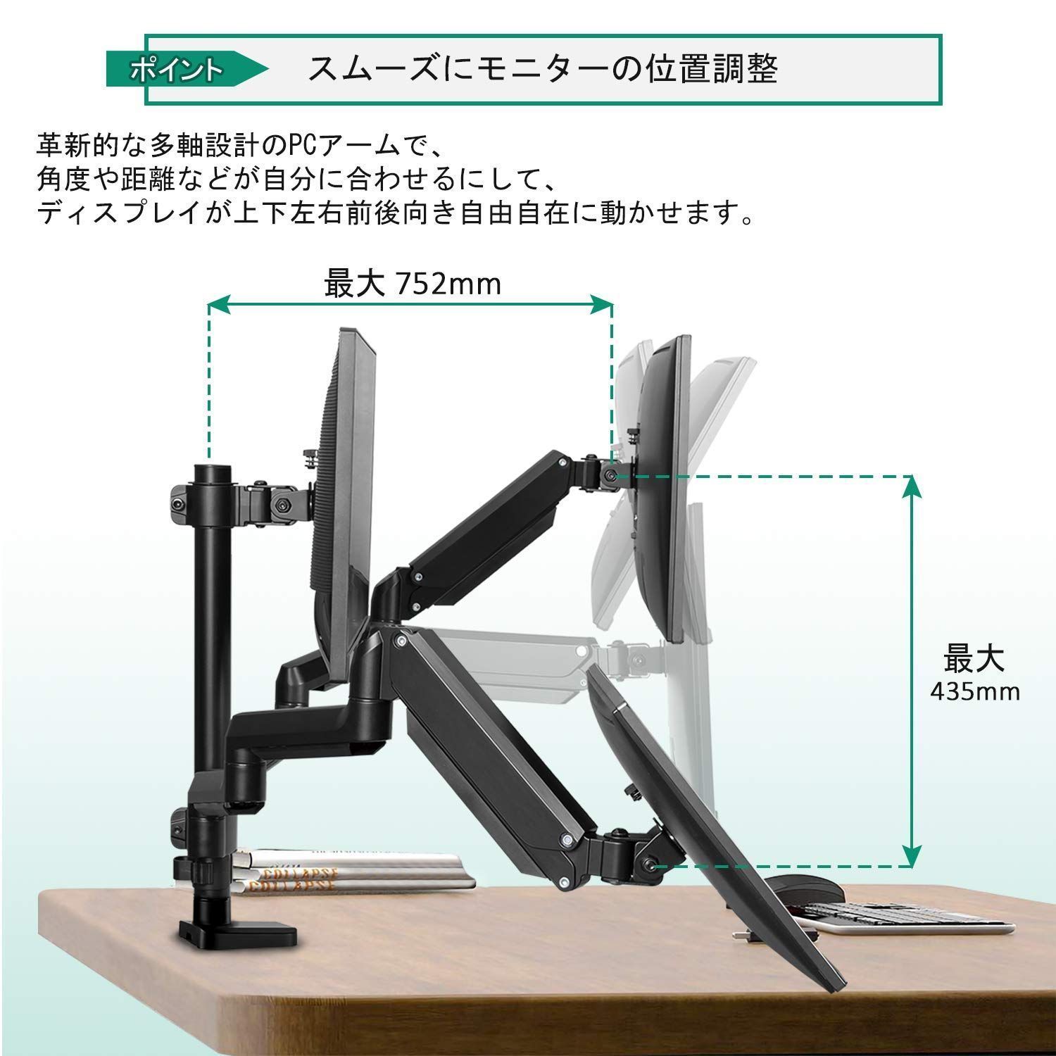 大特価】PC モニター アーム ディスプレイスタンド トリプル 液晶