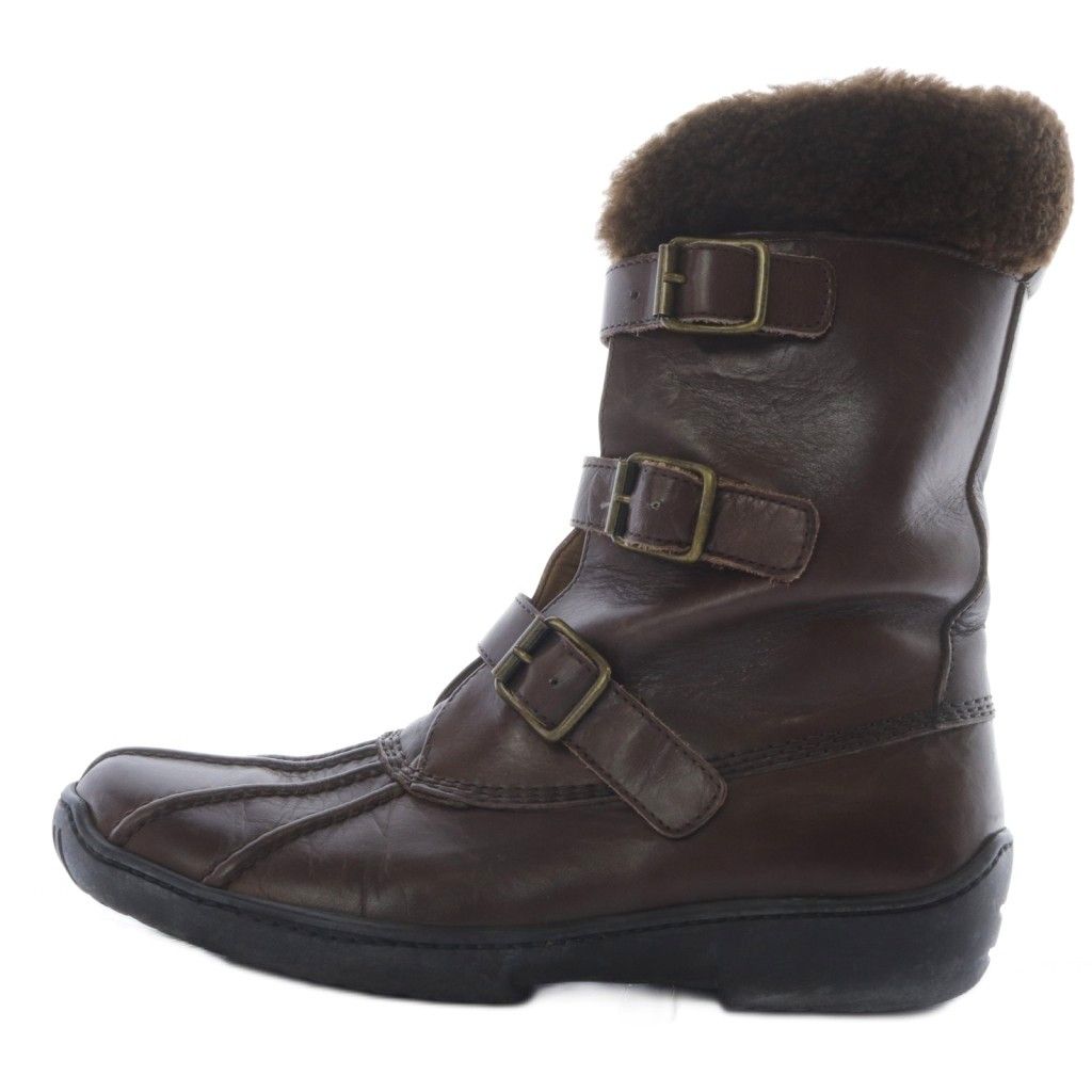 ラルフローレン RALPH LAUREN ベルト ショートブーツ レザー 6.5