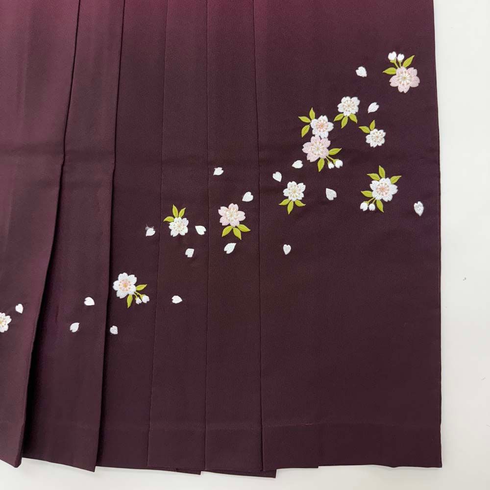 袴 M size 紐下丈91cm 行灯袴 卒業袴 女性用袴 ぼかし 刺繍 ピンク エンジ 4712