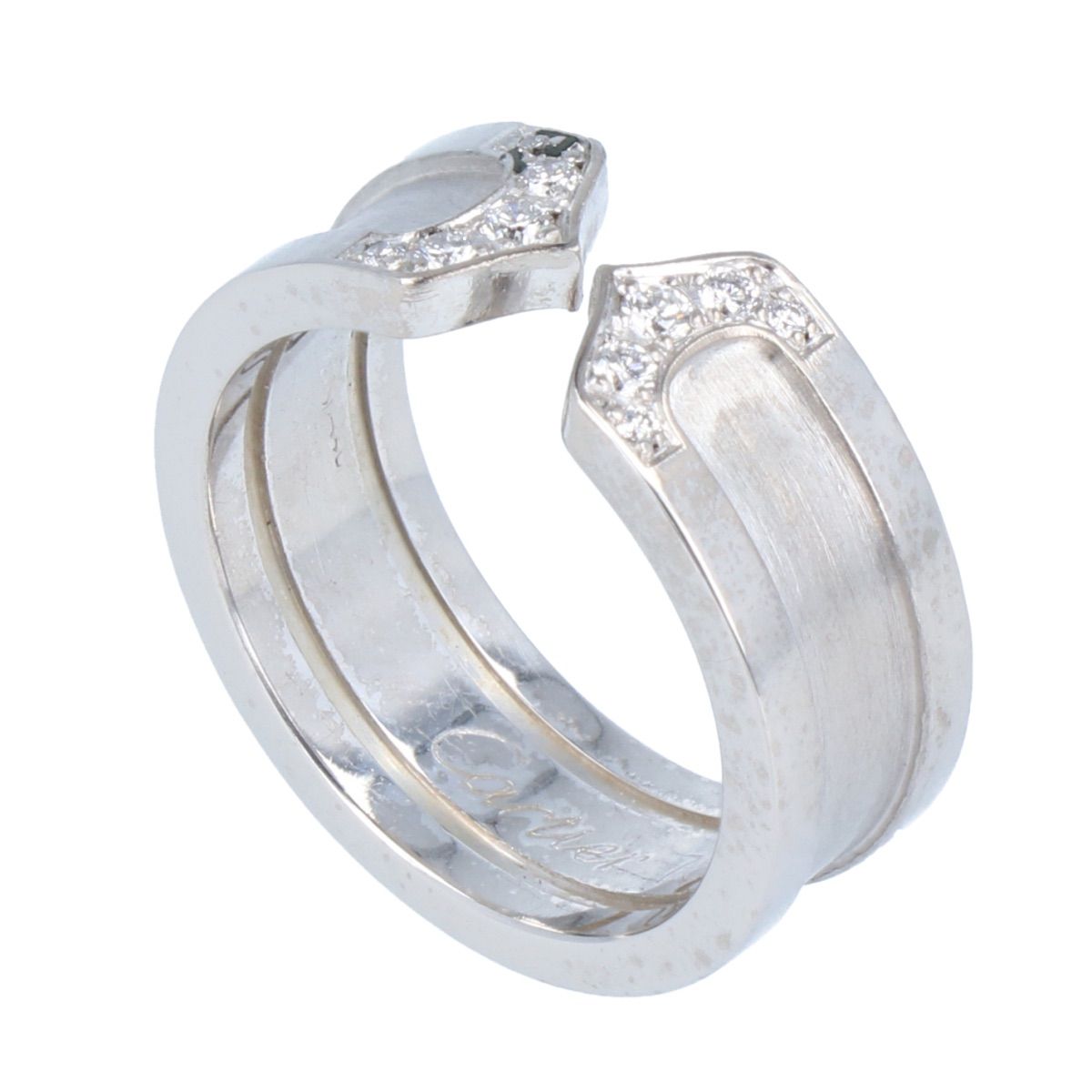Cartier】 カルティエ 2C リング デザインリング 指輪 K18WG 7.1g 10P