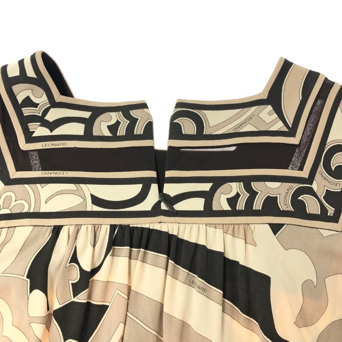良好 LEONARD レオナール チュニック ワンピース サイズ:38 ベージュ  