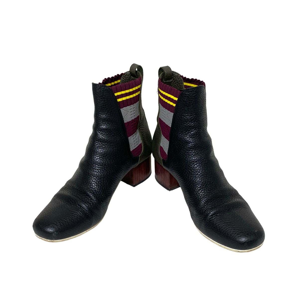 美品☆　フェンディ　FENDI ショートブーツ　サイドゴアブーツ　レザー 1/2 ファッション 美品☆ フェンディ FENDI ショートブーツ