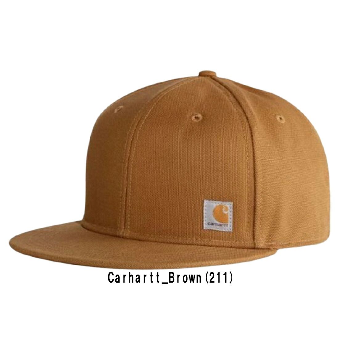 Carhartt(カーハート)キャップ 帽子 無地 シンプル 6パネル フラット ロゴ ダック生地 スナップバック メンズ レディース Firm Duck Flat Brim Cap 106665