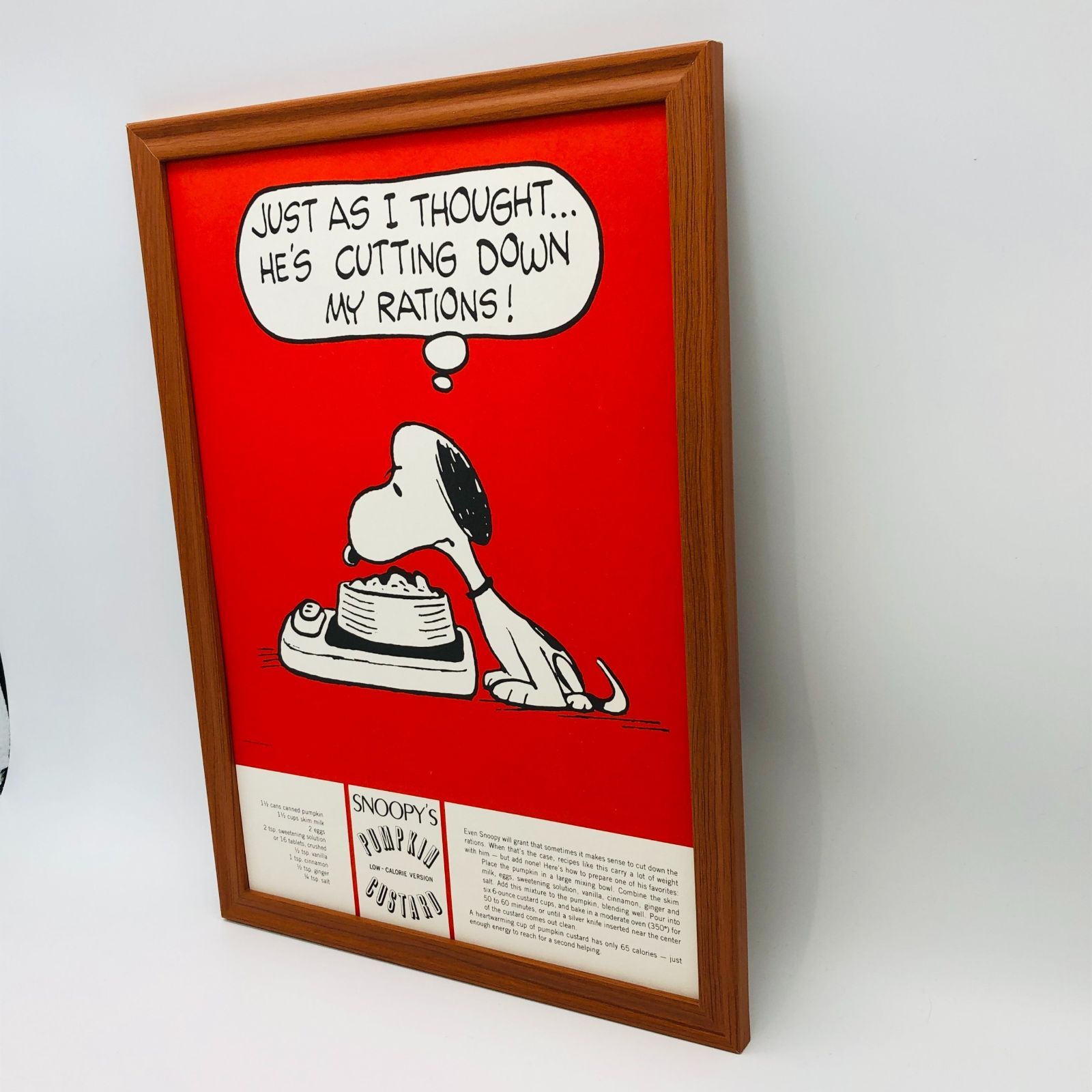 希少な当時物 ビンテージ ポスター 『 ピーナッツ スヌーピー グルメ