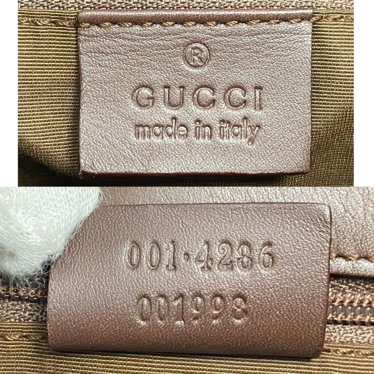 GUCCI】001 4286 001998 GG柄 ワンショルダーバッグ キャンバス 