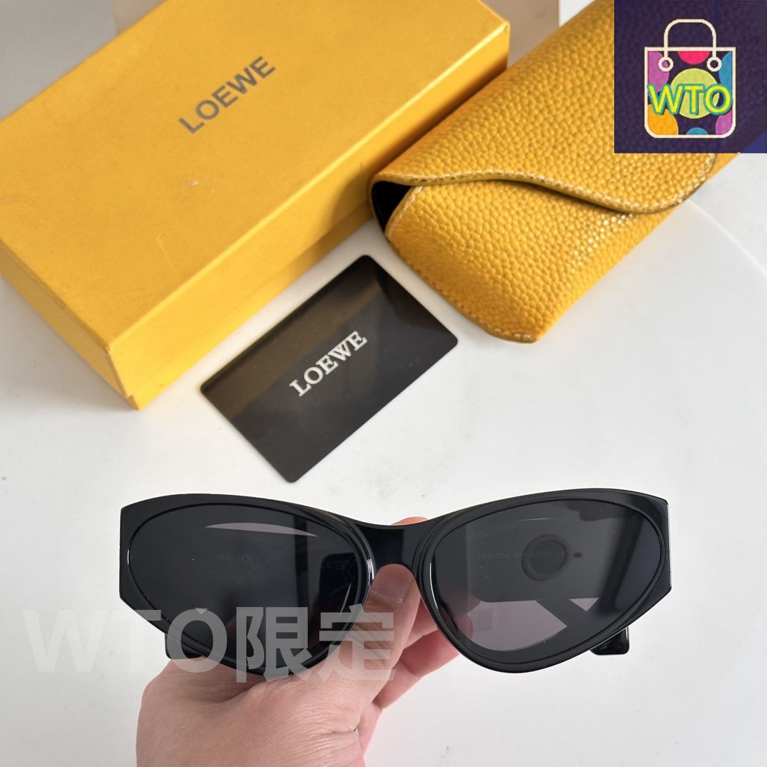 LOEWE サングラス グルーブ オーバル サングラス グリーン - LOEWE