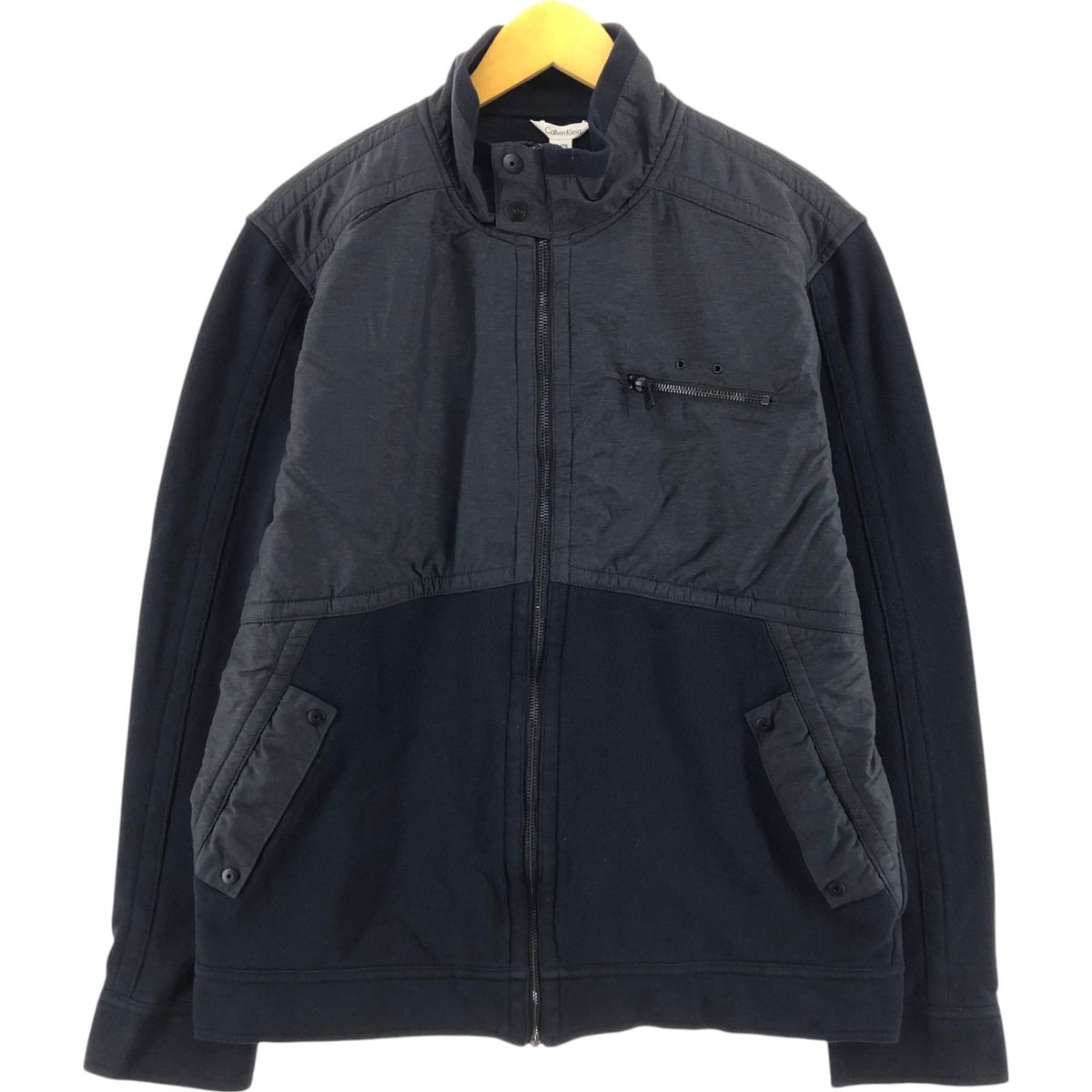 古着 カルバンクライン Calvin klein ナイロン切替 フルジップスウェットシャツ トレーナー メンズXL相当/eaa507569