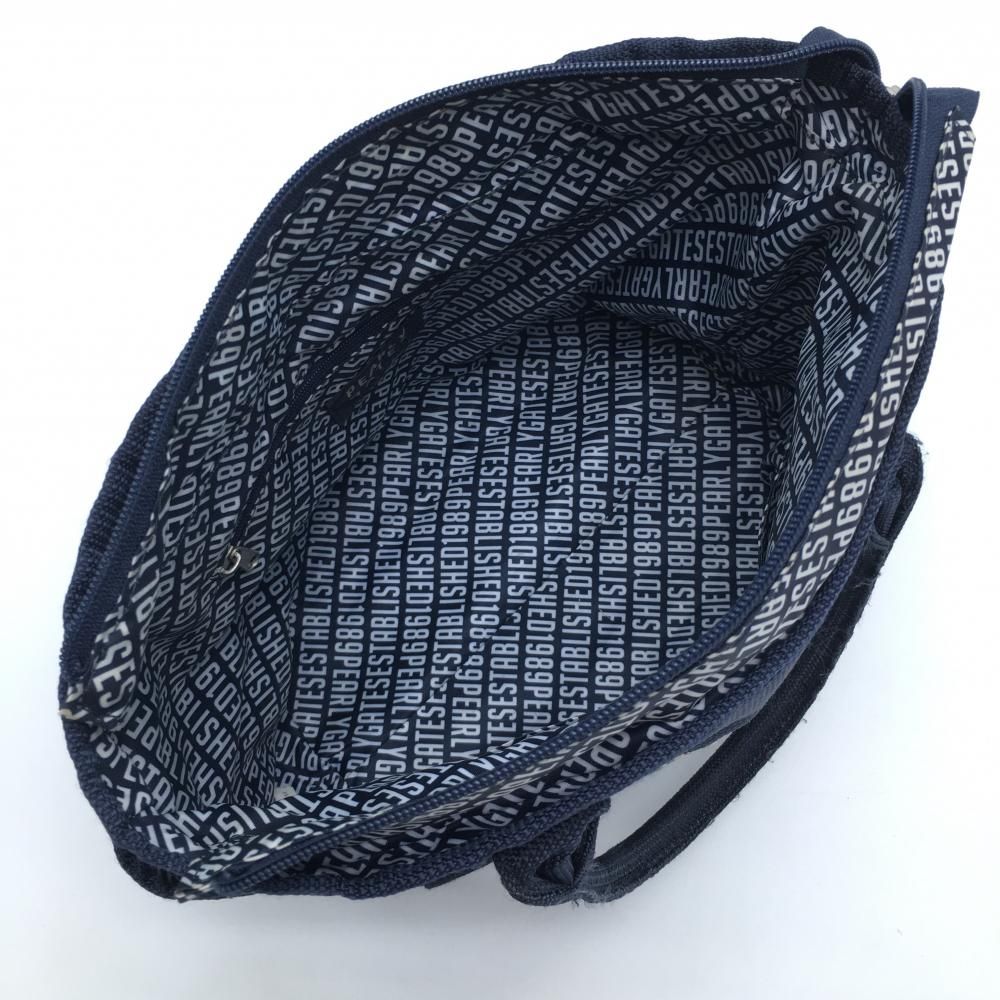 パーリーゲイツ カートバッグ ネイビー×白 ニコちゃん スマイル 内外  