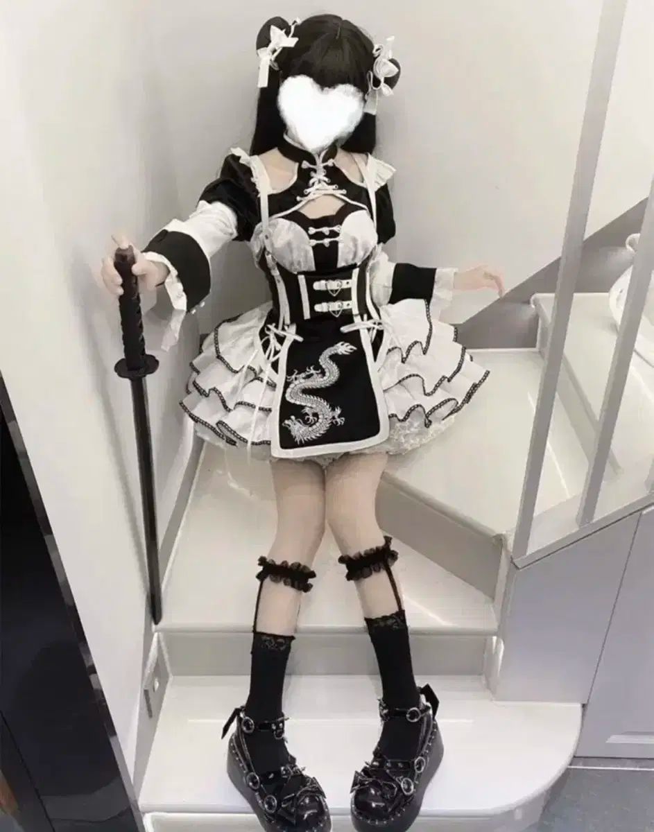 即日配送 ハイクオリティ オリエンタル風 メイド服 コスプレㅣ美少女 量産型 地雷系 ハロウィーン