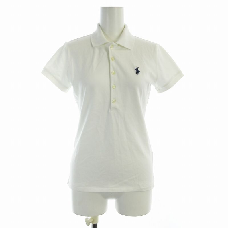 ポロ ラルフローレン POLO RALPH LAUREN SLIM FIT ポロシャツ ロゴ 刺繍 半袖 XS TP 白 ホワイト /RO