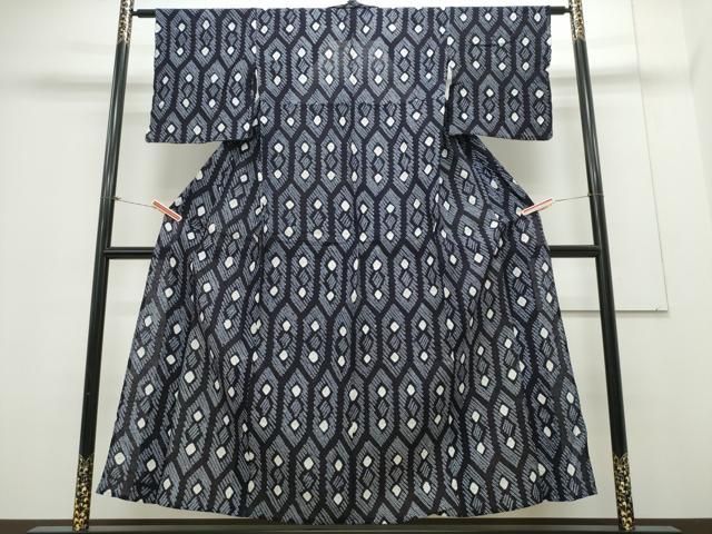 平和屋着物∴夏物 浴衣 有松鳴海絞り 亀甲菱文 綿 CAAY4618ng