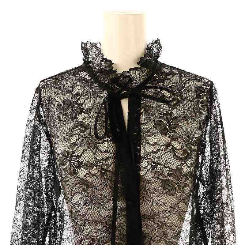 【美品】VERMEIL par IENA 黒 レースブラウス　リボン　23AW 美品】VERMEIL par IENA 黒 レースブラウス リボン 23AW - メルカリ
