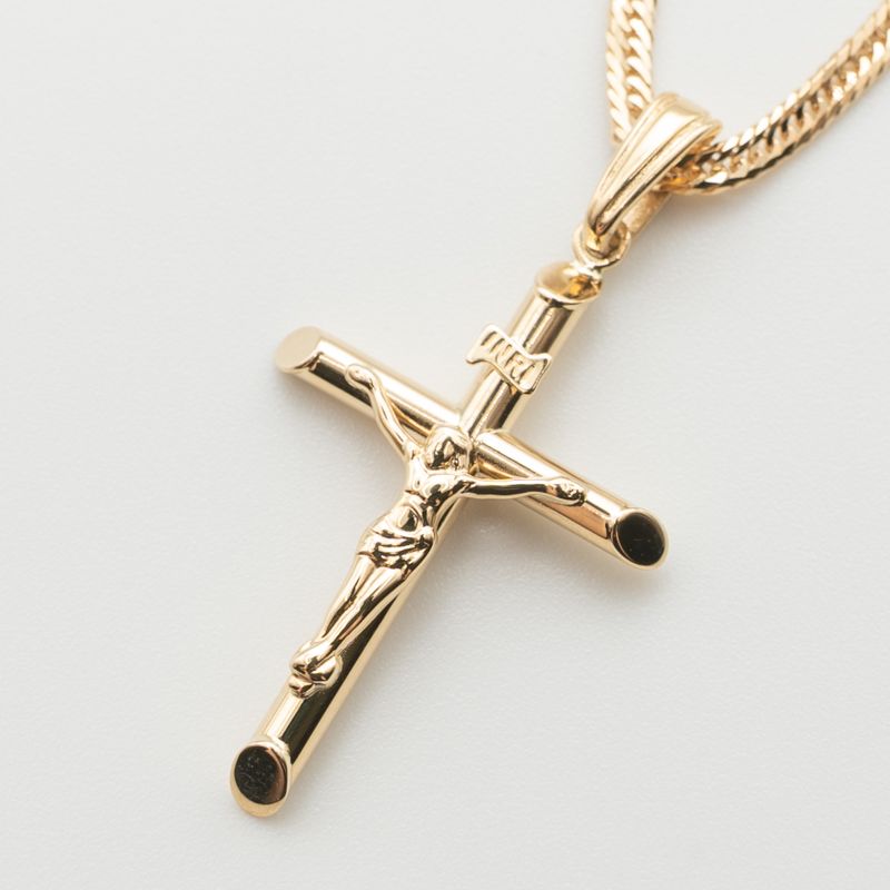 K18 18金 750 キリスト 十字架 INRI K18 クロス ペンダントネックレス