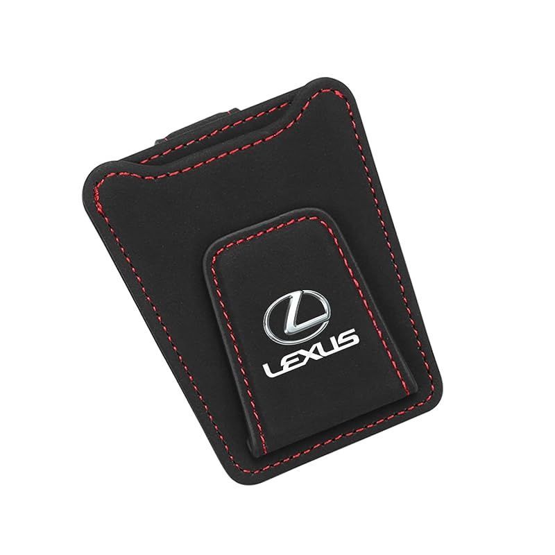 ZUISHENG 車用メガネクリップ，レクサス Lexus に適し メガネフレーム 車収納 スエード素材 サングラスフレーム サンバイザー サングラスフレーム 小物収納 アクセサリー メガネフレーム チケ