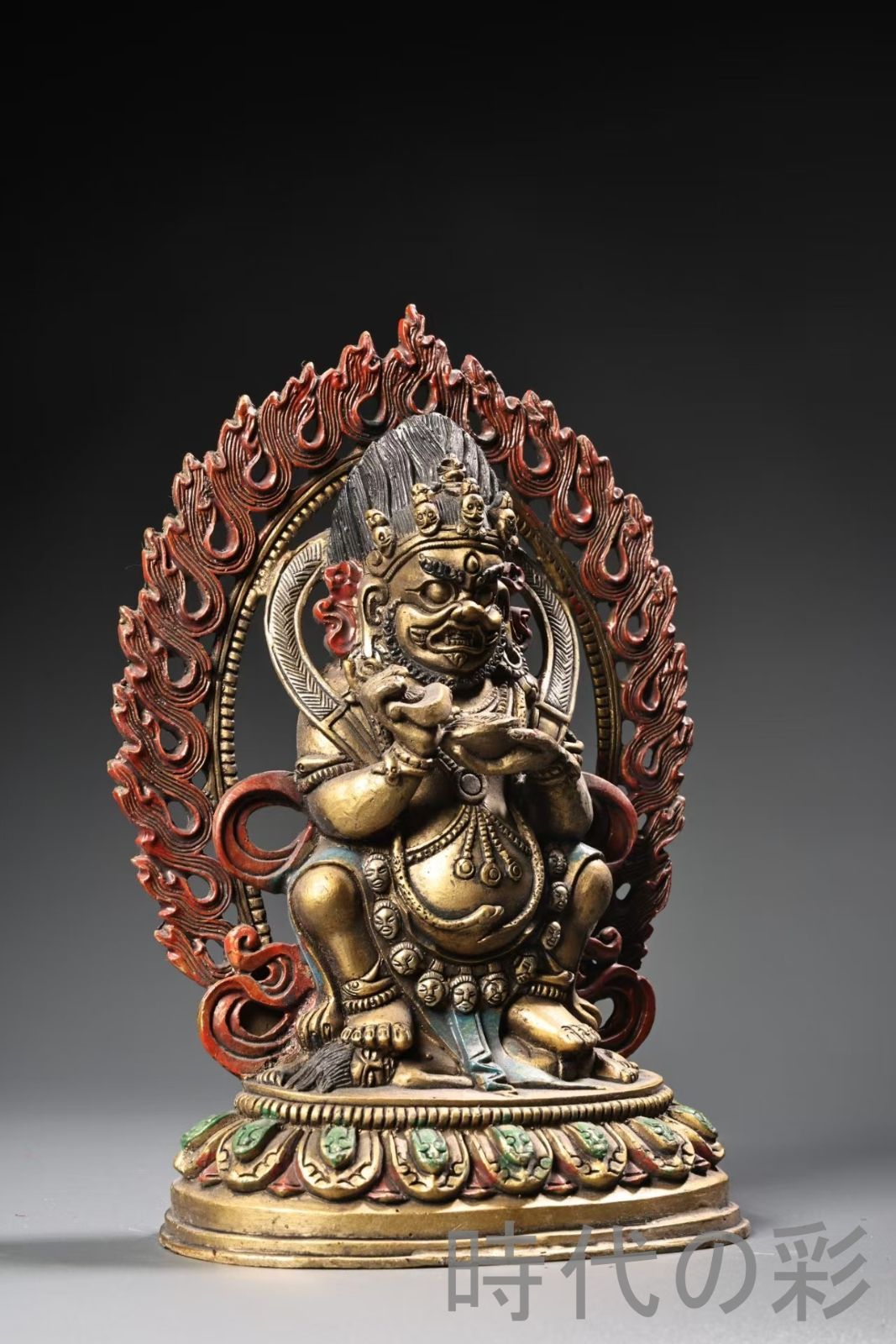 MAX90％オフ。 中国古美術 旧蔵 彩絵描金 大黒天佛像 高浮彫 純銅 清代 古玩 骨董品 唐物 中国古美術品 コレクション 時代物 仏像 R07100129