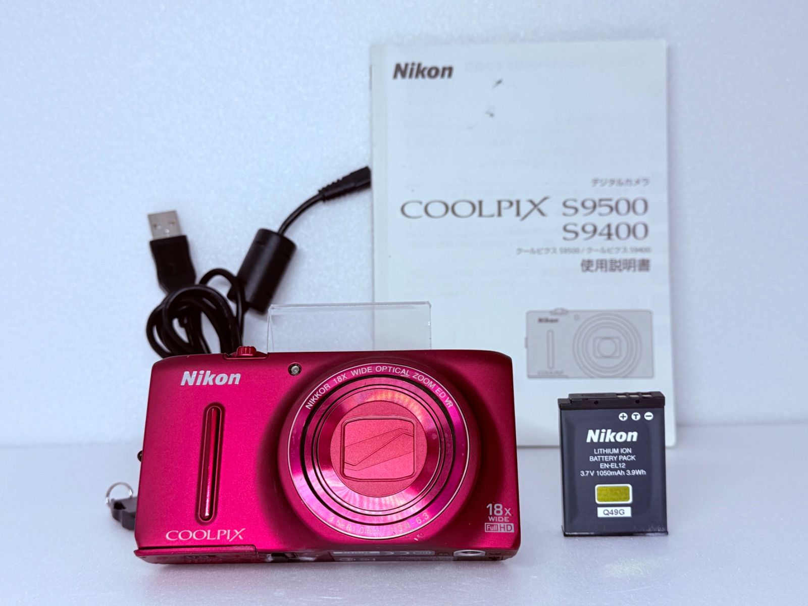 Nikon coolpix S9400 ヴェルヴェットレッド 動作確認済 平成コンデジ