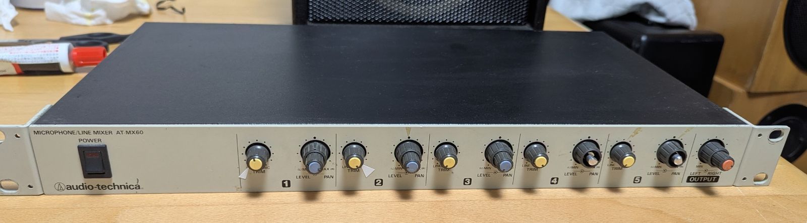 AT-MX60 audio-technica マイクラインミキサー 日本製 通電・音