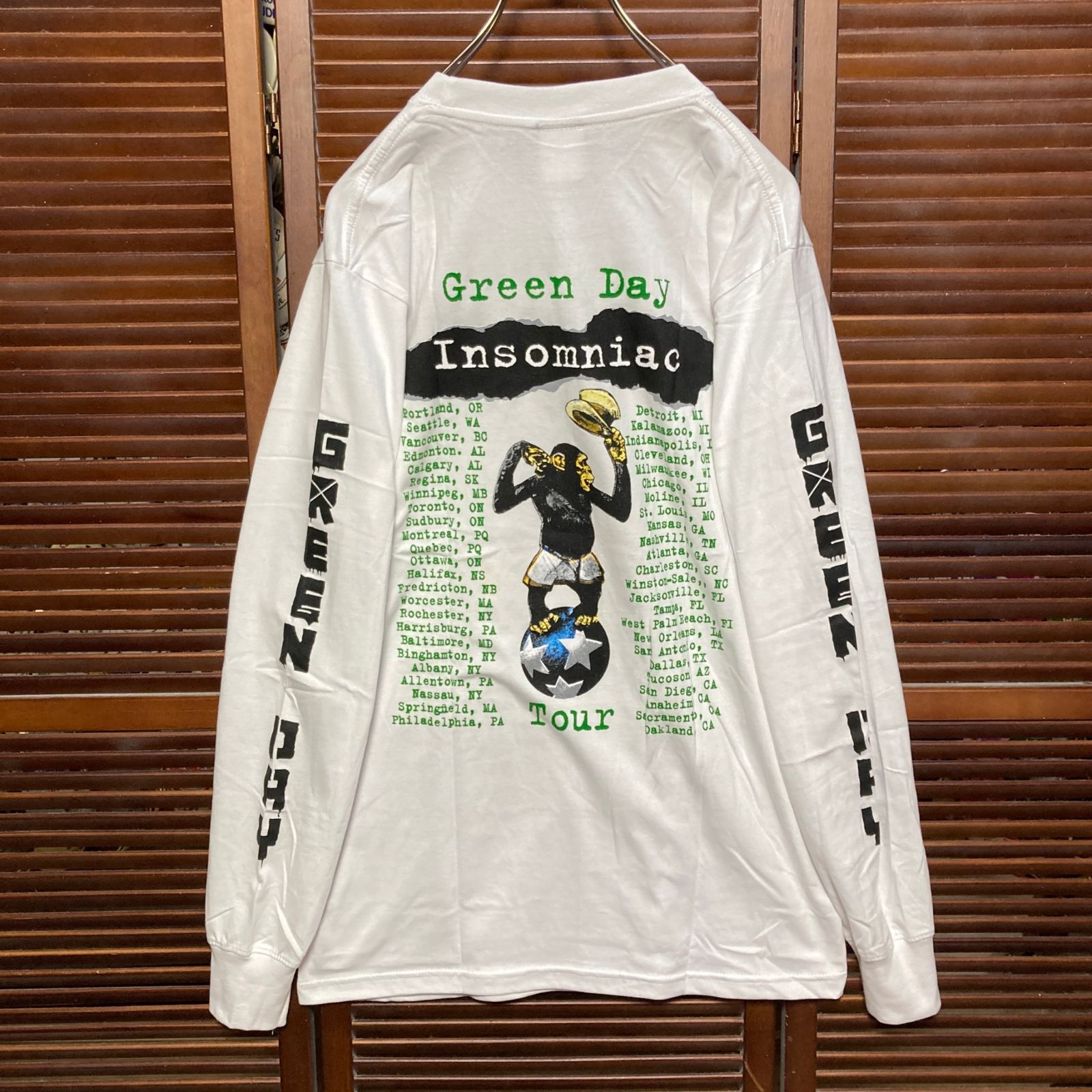 長袖 Tシャツ ロンT グリーンデイ GREENDAY 白 tee ティーシャツ