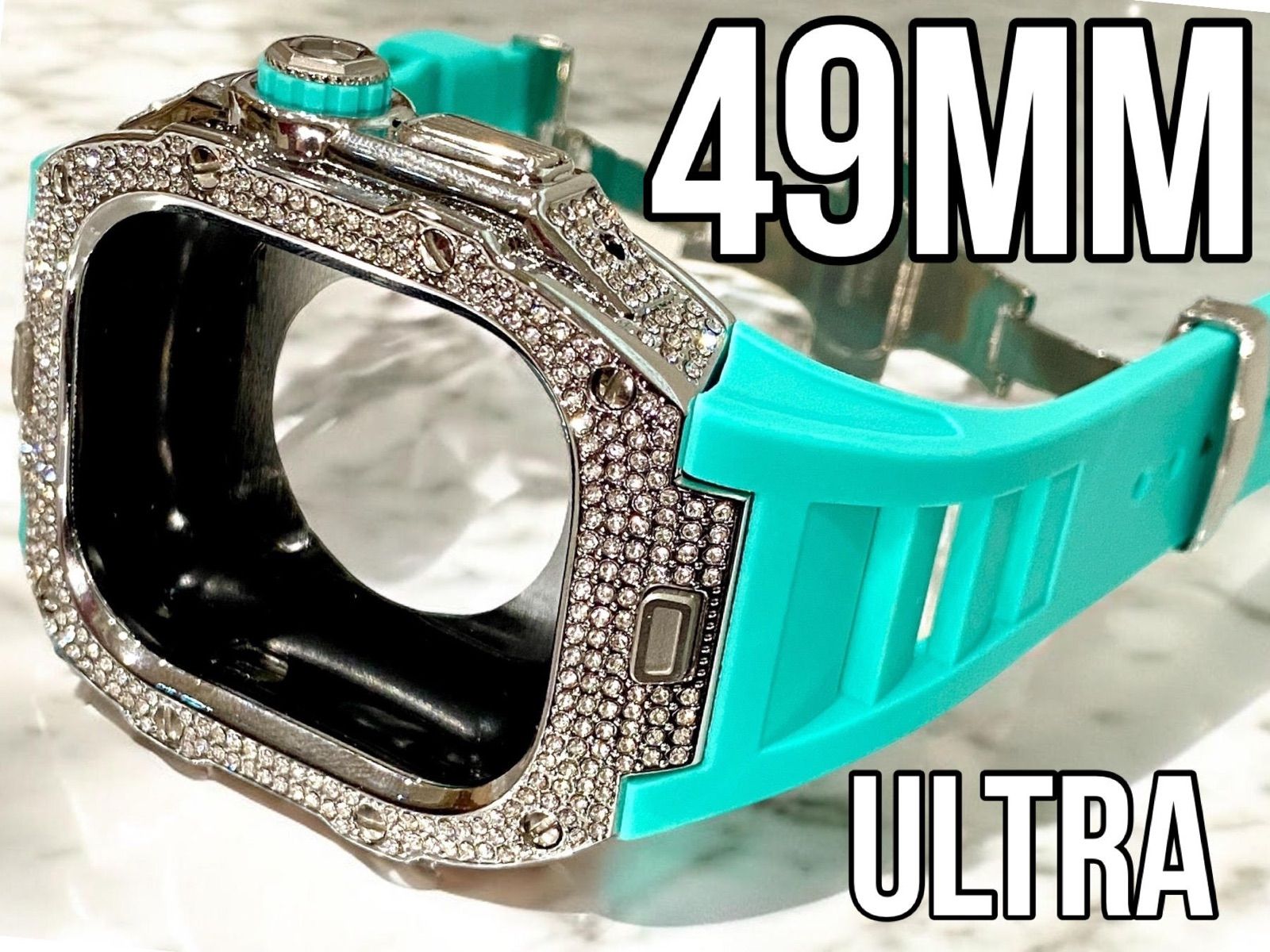 Apple Watchラバーバンドベルト 49 ultra ウルトラ カバーケース