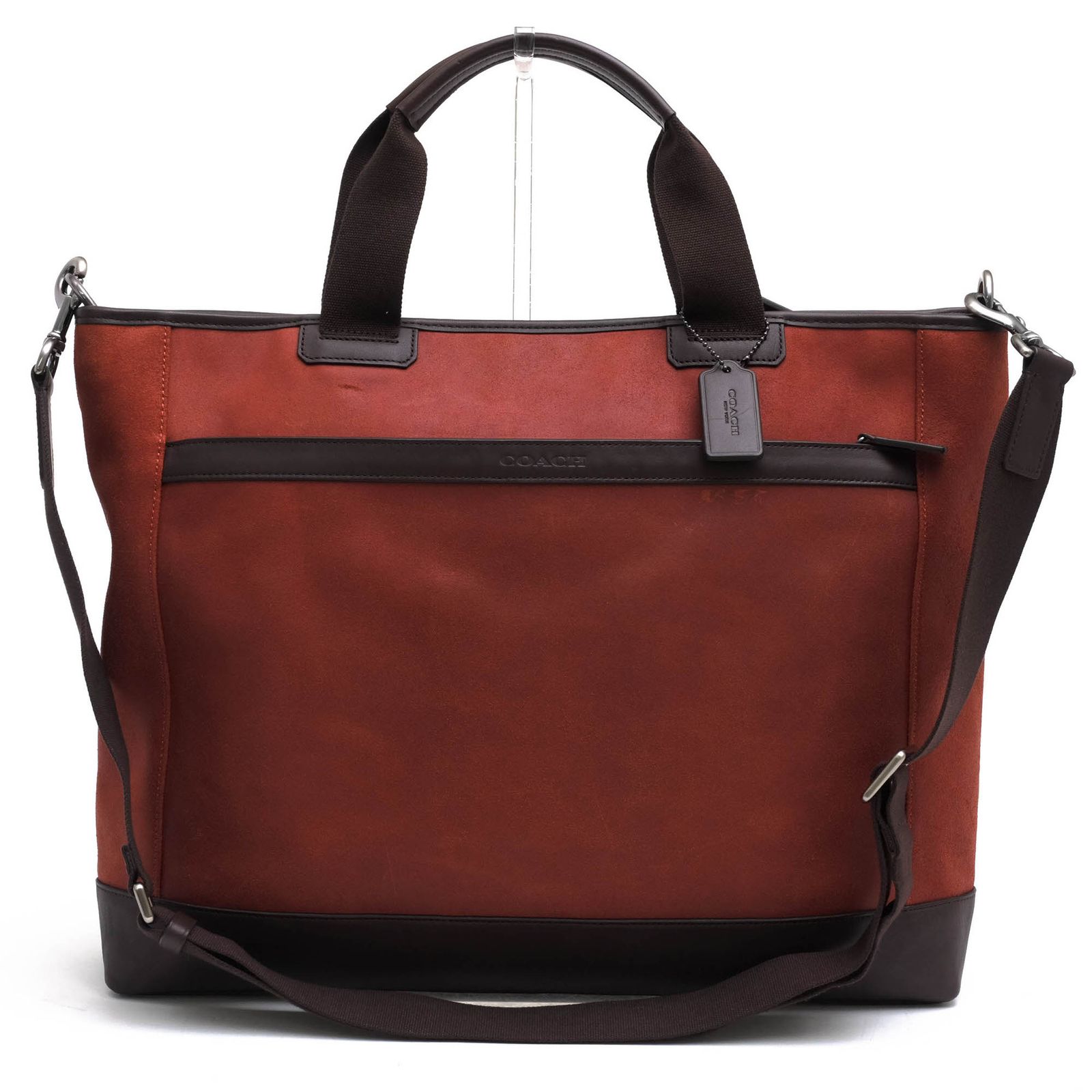 コーチ COACH バッグ トートバッグ 鞄 ハンドバッグ メンズ 男性 男性用 スエード スウェード レザー 革 本革 レッド ブラウン 赤 茶 F71347 Camden Leather Supply Bag カムデンレザー サプライバッグ 2WAY シ