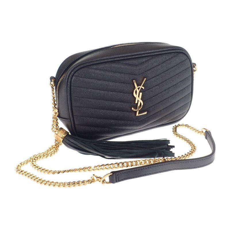 【中古】【ABランク】 SAINT LAURENT サンローラン ルー ミニショルダー ショルダーバッグ 612579 1GF01 カーフスキン ブラック レディース【ISEYA】