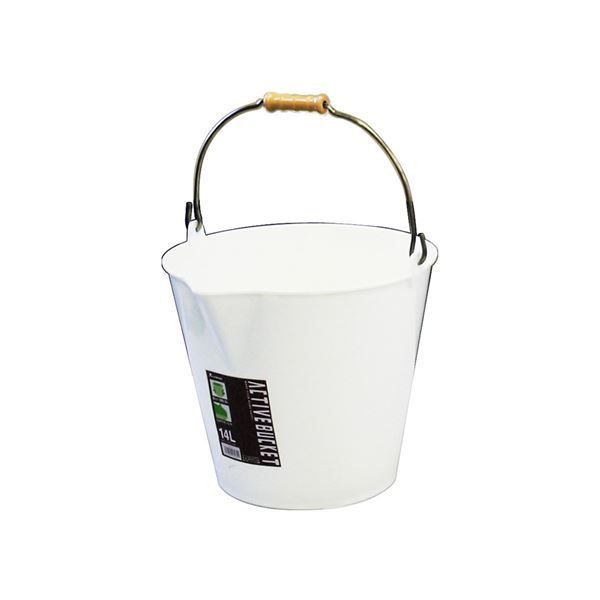 20セット ポリバケツ|アクティブバケツ 14L ホワイト 〔掃除用品 ガーデニング用品 園芸〕 代引不可