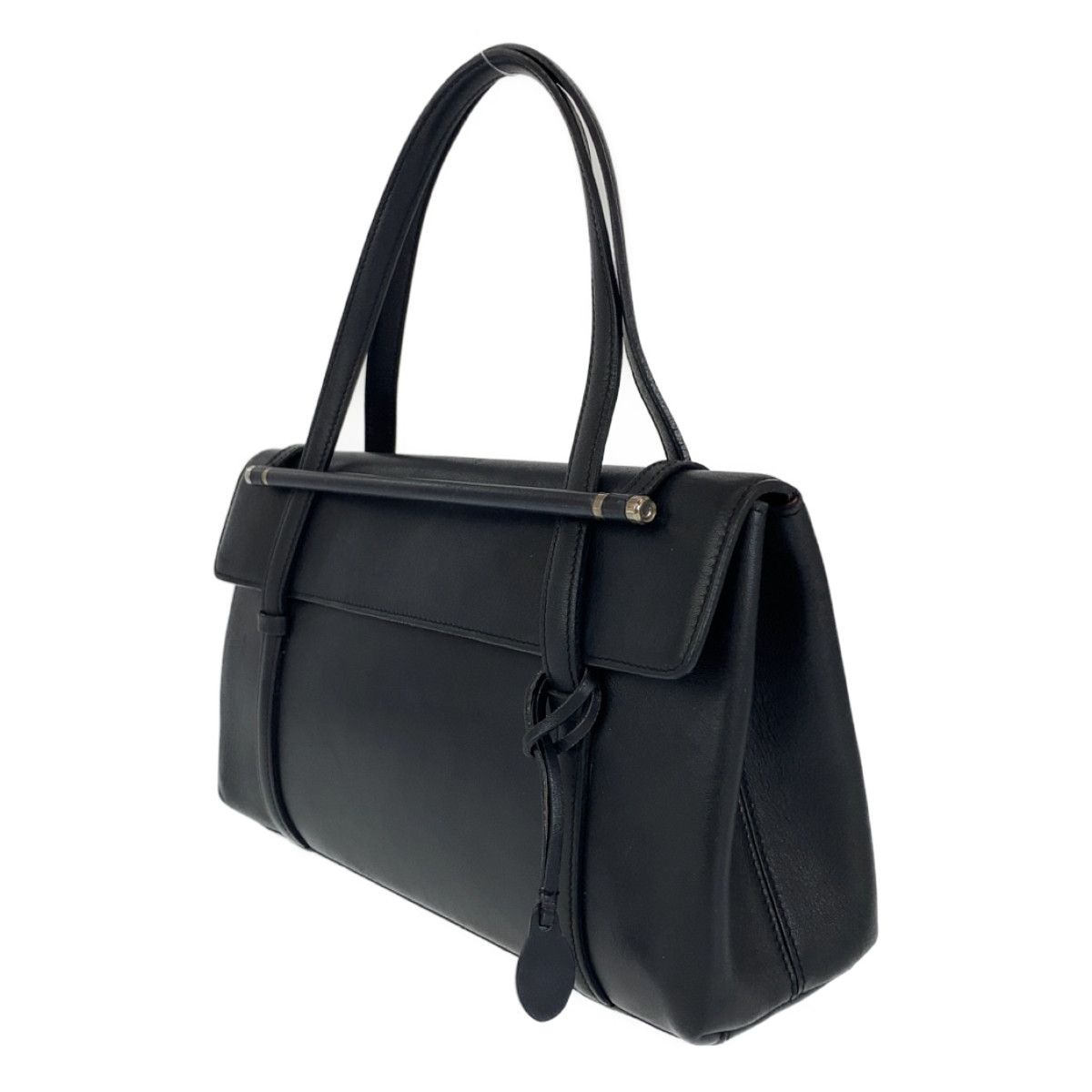 美品 CARTIER カルティエ カボション ブラック 黒 シルバー金具 レザー 
