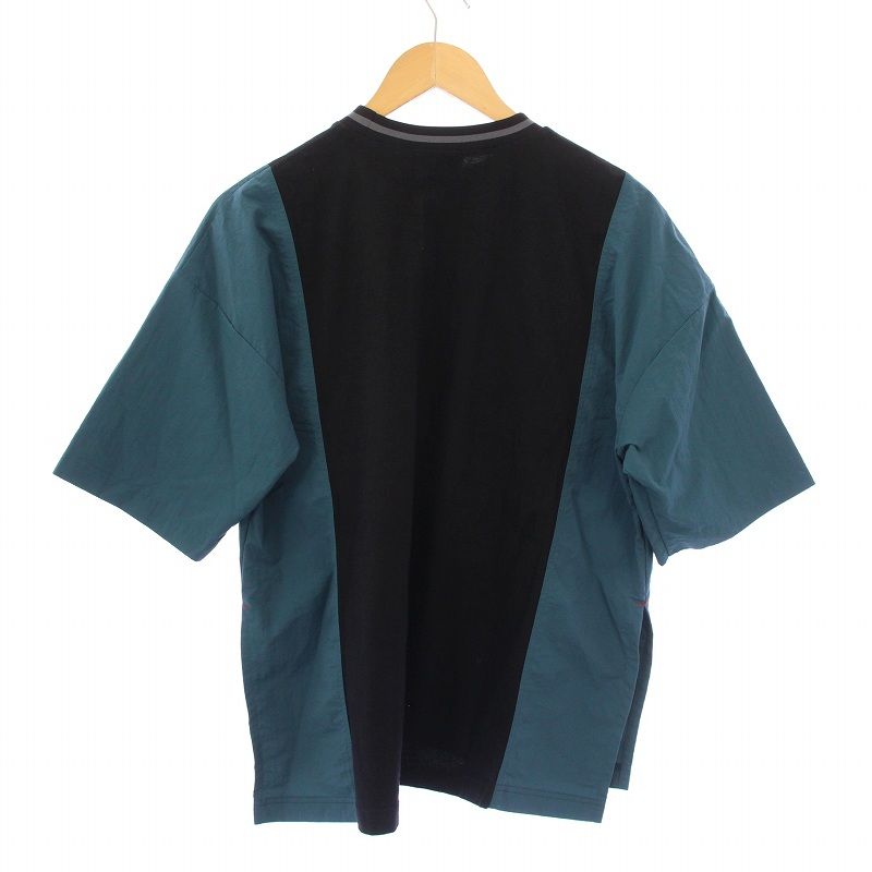 ナゴンスタンス ウォッシャブルポケットTシャツ カットソー 半袖 クルーネック ストレッチ M 黒 ブラック 青 ブルー 470HA880-0470 ナゴンスタンス nagonstans washable pocket t-shirt