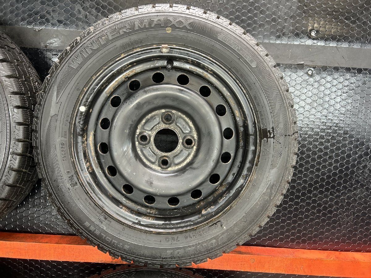 走行短め DUNLOP WINTER MAXX WM02 165 65R14 スタッドレス トヨタ純正スチールホイール 14インチ 5J4HPCD100 35 タンク等 STP029