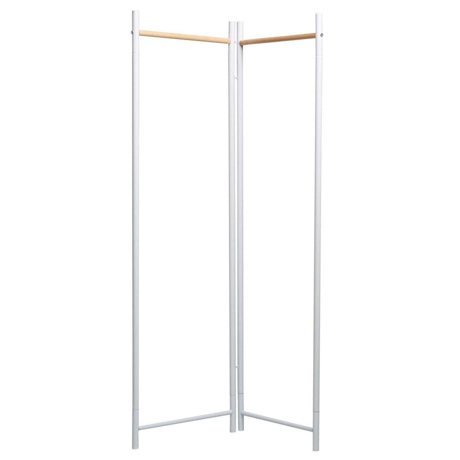 在庫 永井興産 フレームハンガーラック 折り畳み 幅44.5×奥行2×高さ150.5cm×2枚 ホワイト 衣類収納 洋服掛け 省スペース NK-531