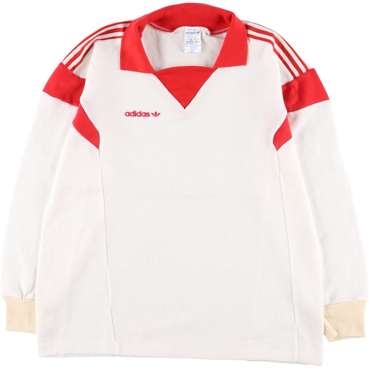 古着 70年代 アディダス adidas VENTEX社製 襟付き ロングTシャツ ロン 