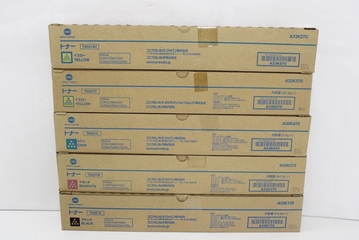 ♥ コニカミノルタ 純正 トナー TN321 4色5本 シアン マゼンタ イエロー- ブラック KONICA MINOLTA ITOY1LYVYDJY-D-S13-byebye