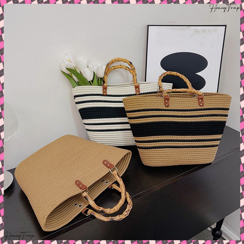 かごバッグ 大容量トートバッグ配色カバン 韓国風ナチュラルバッグ 手提げバッグ ハンドバッグ レディース 大人可愛い デート お出掛け フェミニンバスケットバッグ 軽量リゾート海砂浜 籠バッグ 旅行A4 夏バッグ サマー鞄