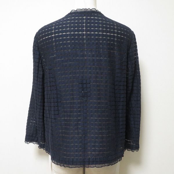 anc インゲボルグ INGEBORG ジャケット 3 紺 ノー チェック レース 花モチーフ 薄手 レディース 957682