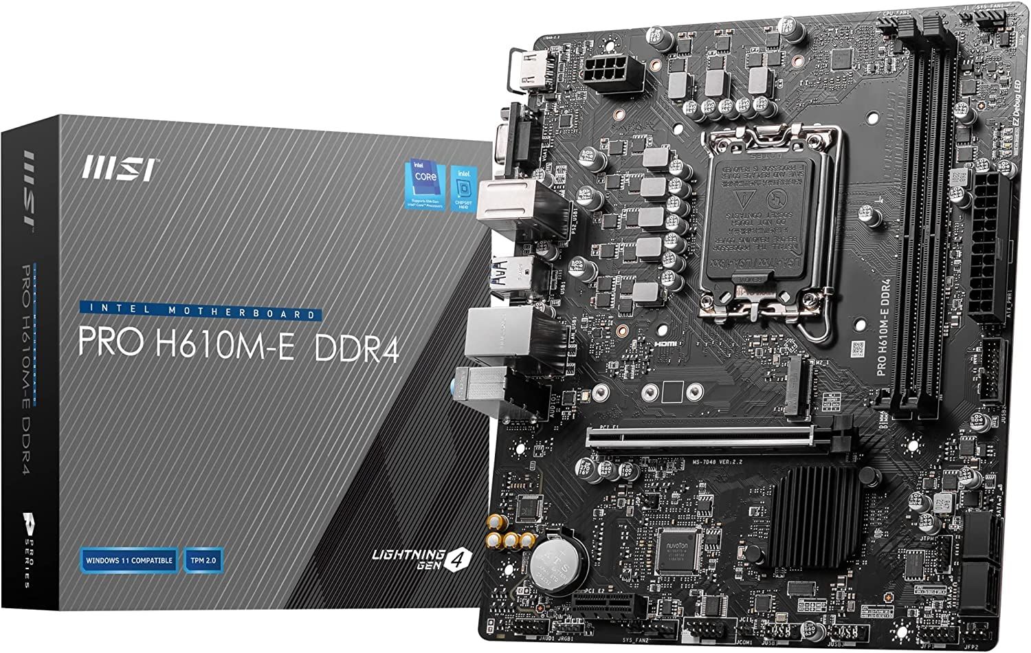 MSI マザーボード 初心者向け【Amazon限定モデル】 PRO H610M-E DDR4 第14/13/12世代Intel(LGA1700)対応1xPCI-e 4.0 x16 Micro-ATX [Int [【H610M DDR4】限定・コスパ重視モデル]