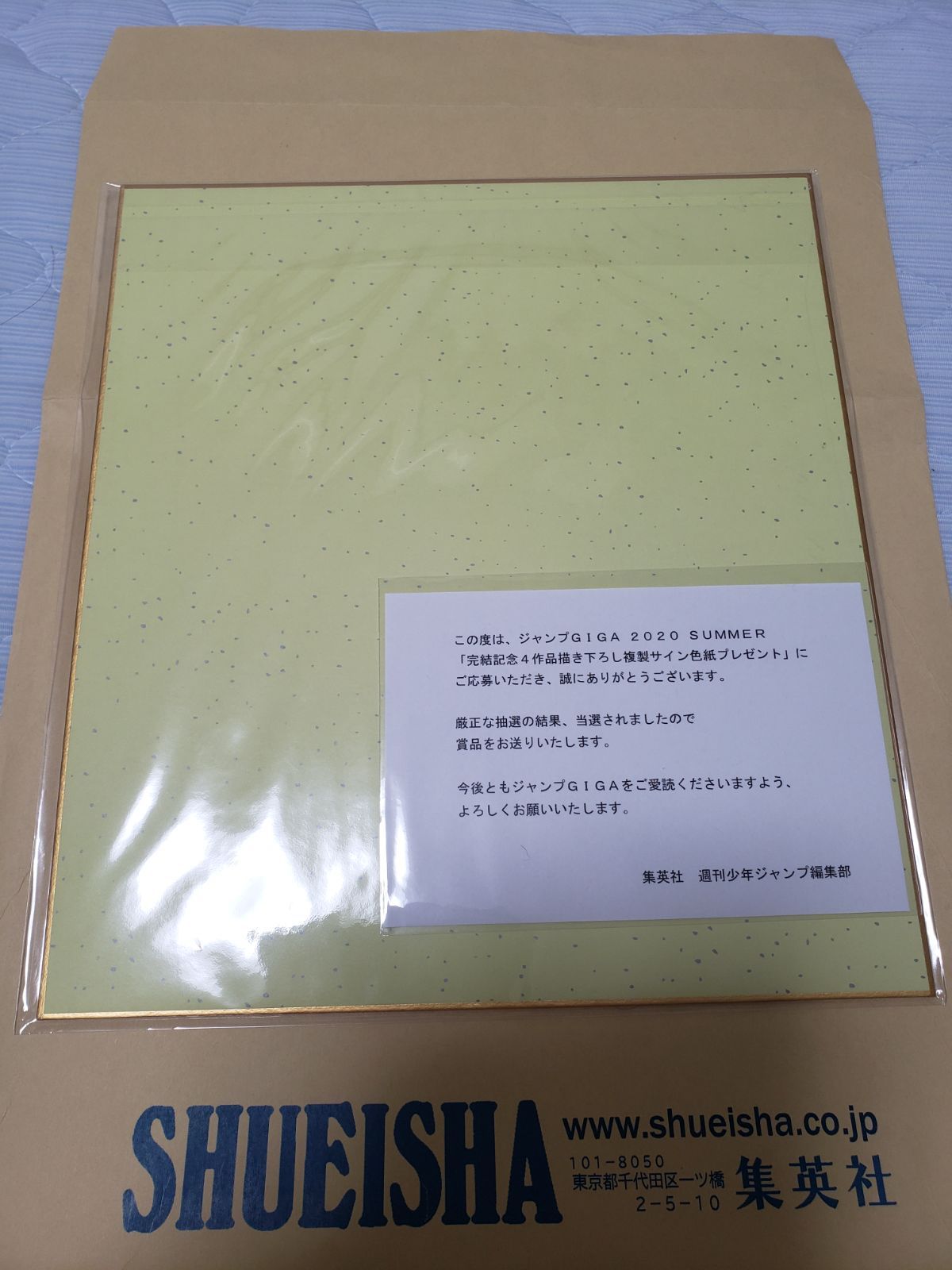 鬼滅の刃 ジャンプGIGA 2020年 500枚限定色紙 - トレーディングカード