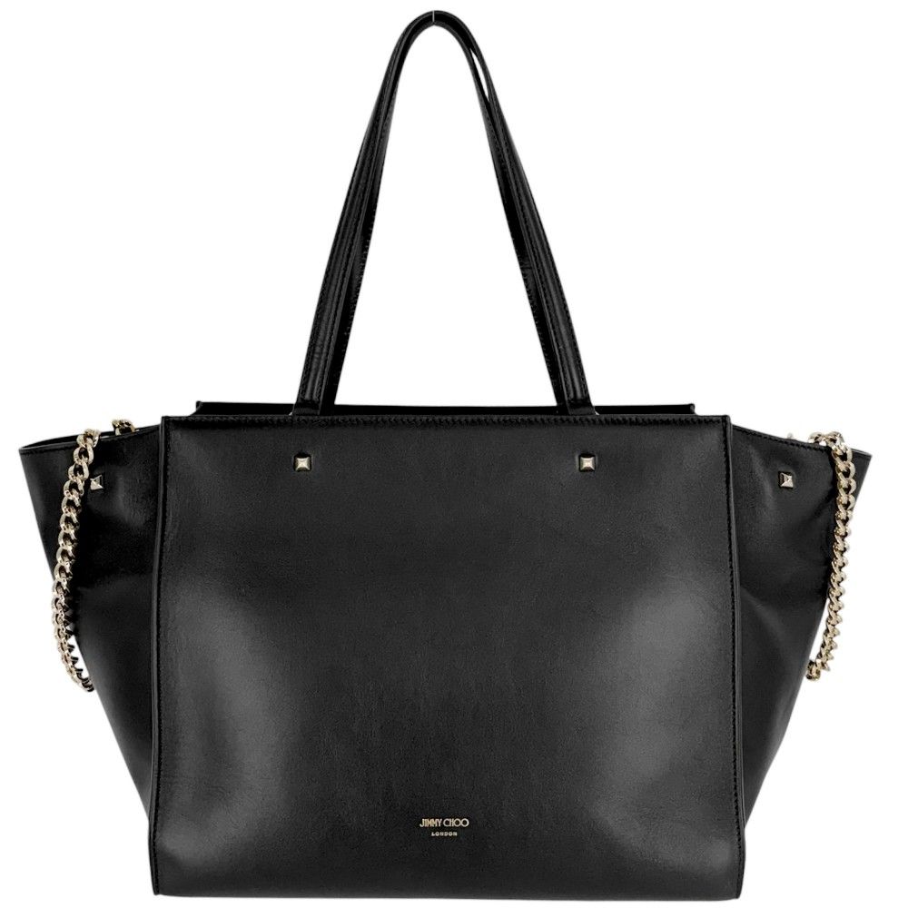 在庫一掃 ジミーチュウ ハンドバッグ レディース JCロゴ トートバッグ 肩掛け JIMMY CHOO レザー ブラック 黒 ゴールド金具 品